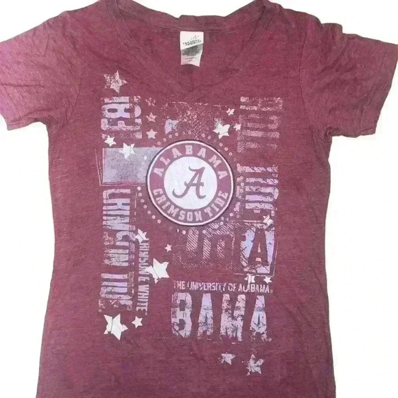 University of Alabama Fitted Tee V Neck with bling Size Small - Picture 1 of 6